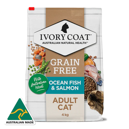 Ivory Coat 4kg Grain Free Adult Cat - Ocean Fish & Salmon (004753) 無穀物 深海魚+三文魚 成貓糧 (ICF4) (EXP: 10月/2027)